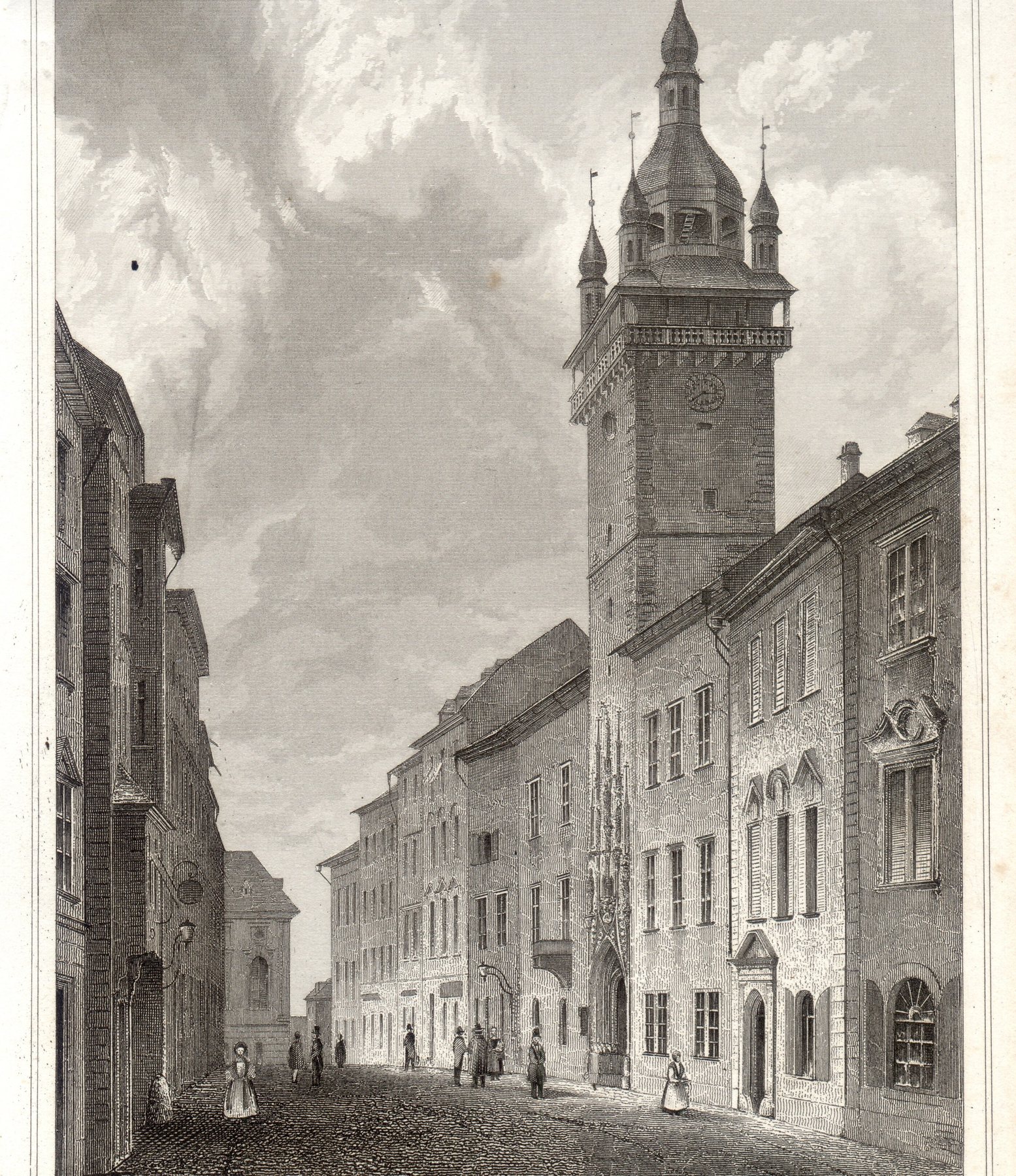Polovinu dnešní Radnické ulice osvětlovaly kolem roku 1840 jen dvě olejové moderní, tzv. argandské lampy.